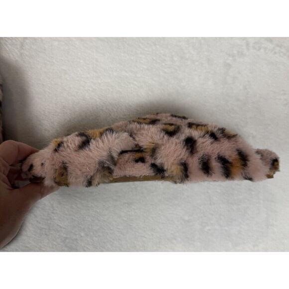 Toms Women's Susie Faux Fur Slip On Slippers Slides Pink Cheetah Sz 9 Cozy Soft - Picture 2 of 4